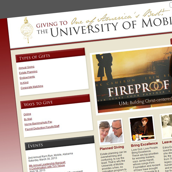 University of Mobile Website